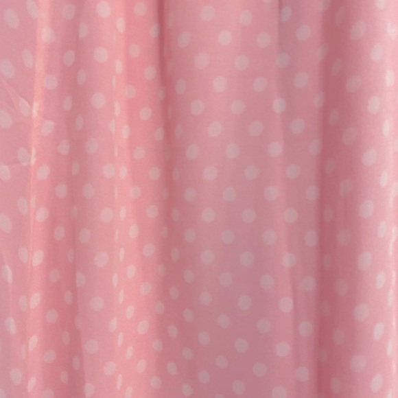 Chadwick’s size 12P petite pink with white polka dot silk maxi skirt - Picture 3 of 4